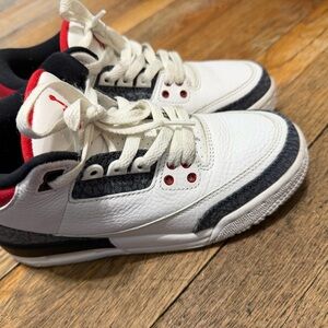 Jordan Kids White, Black, and Red Sneakers air Jordan’s 3